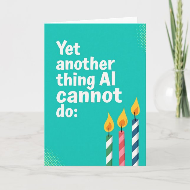 Carte d'anniversaire sarcelle (Devant)