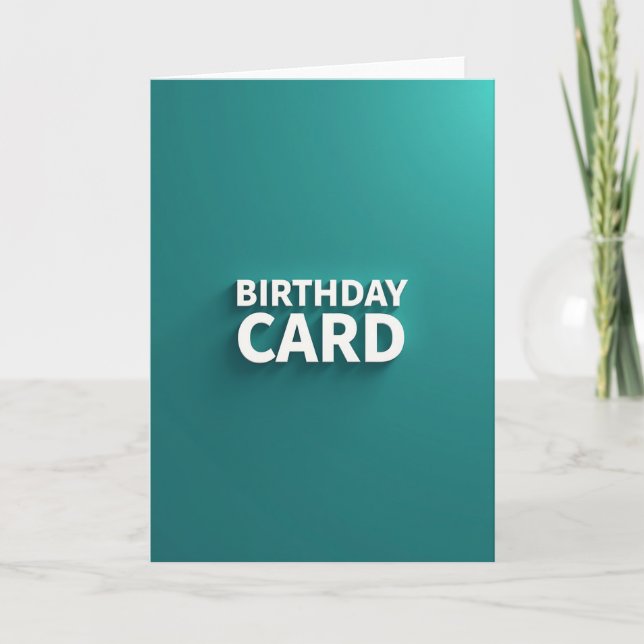 Carte d'anniversaire sarcelle minimaliste (Devant)