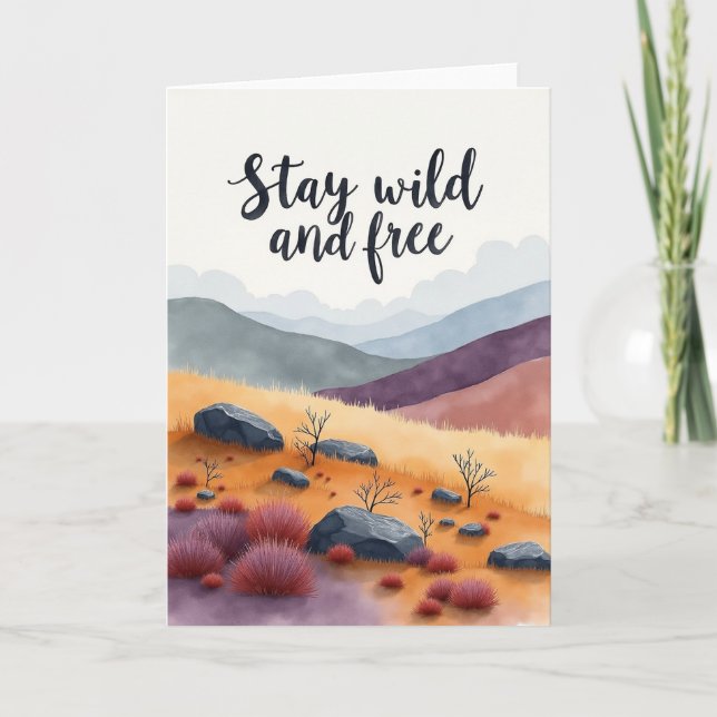 Carte d'anniversaire Sauvage et Libre (Devant)