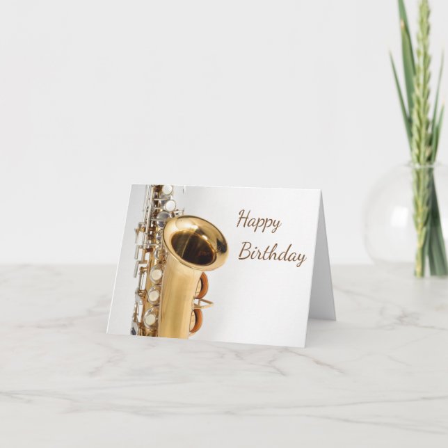 Carte d'anniversaire saxophone (Devant)