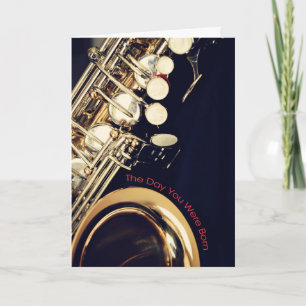 Carte d'anniversaire saxophone