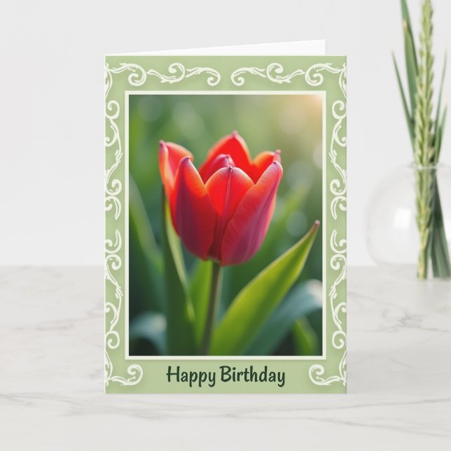 Carte d'anniversaire Scarlet Bloom (Devant)