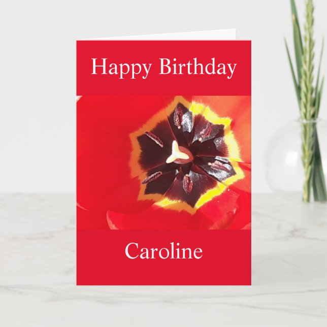 Carte d'anniversaire Scarlet Red Tulip (Devant)