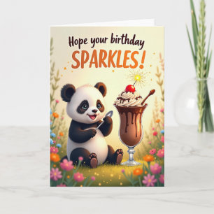 Carte d'anniversaire scintillante de créature duve