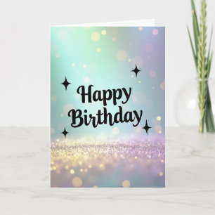 Carte d'anniversaire scintillante et pailletée
