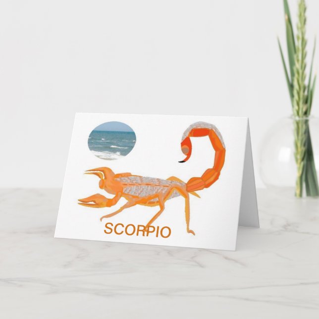 Carte d'anniversaire Scorpio avec Art numérique or (Devant)