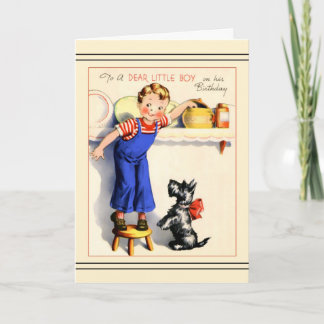 Carte d'anniversaire Scottie Dog pour garçon ou je