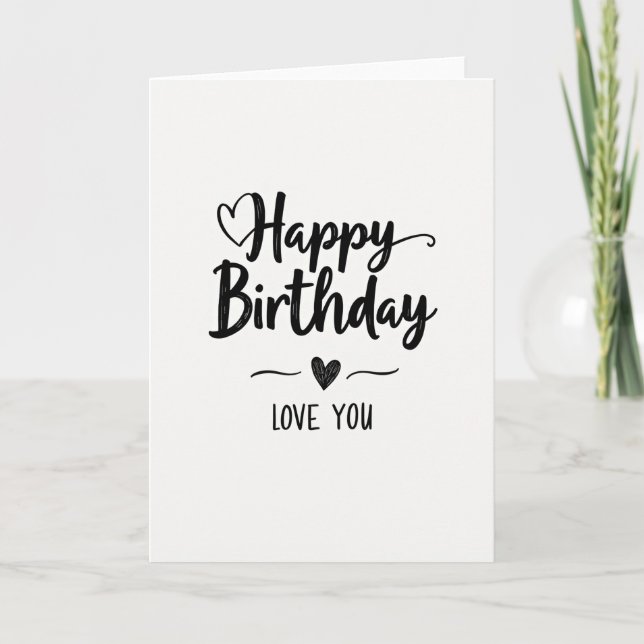 Carte d'anniversaire Script Heart (Devant)