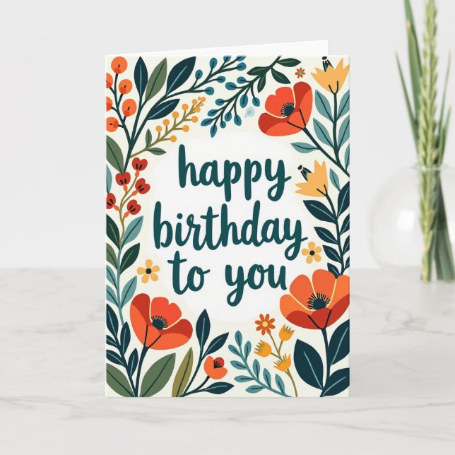 Carte d'anniversaire Scripted Bloom (Devant)