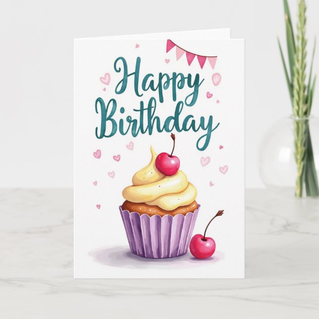 Carte d'anniversaire Scripted Hearts (Devant)