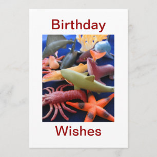 Carte d'anniversaire Sea Life Animaux