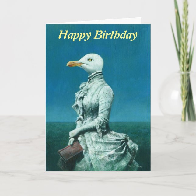 Carte d'anniversaire Seagull Lady (Devant)