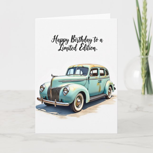 Carte d'anniversaire Sedan Vintage (Devant)