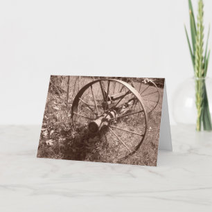Carte d'anniversaire "Sepia Wagon Wheel #1"