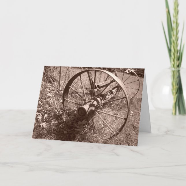 Carte d'anniversaire « Sepia Wagon Wheel #1 » (Devant)