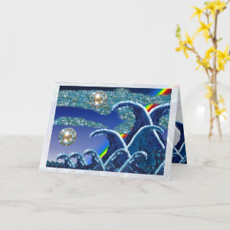 Carte d'anniversaire Sequin Waves Seascape