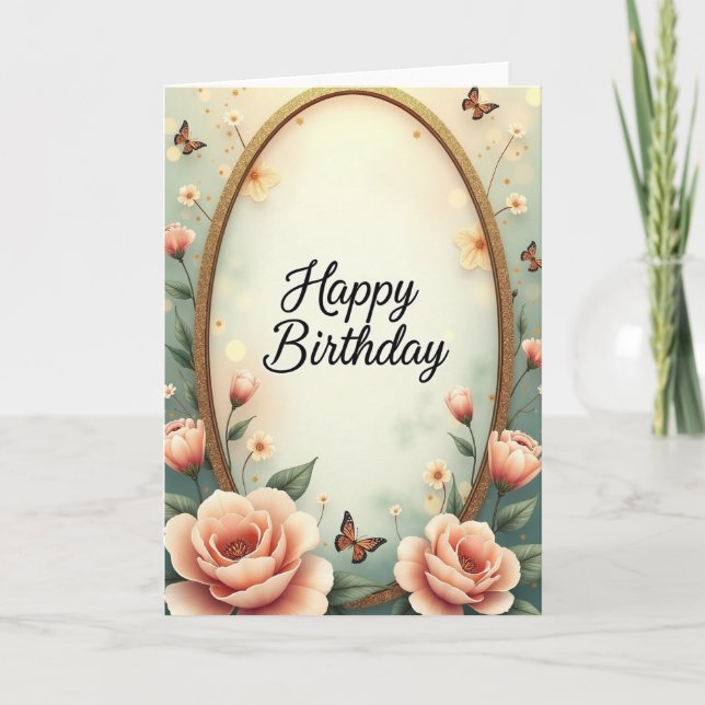 Carte d'anniversaire sereine à la menthe (Devant)