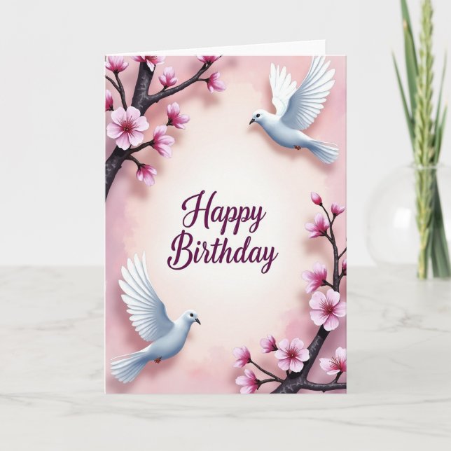 Carte d'anniversaire Serene Dove (Devant)
