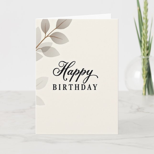 Carte d'anniversaire Serene Leafy (Devant)
