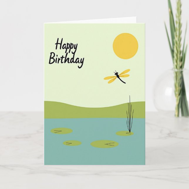 Carte d'anniversaire Serene Lily Pad (Devant)
