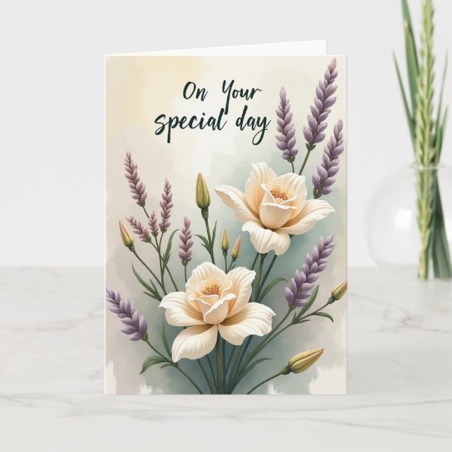 Carte d'anniversaire Serene Petal (Devant)