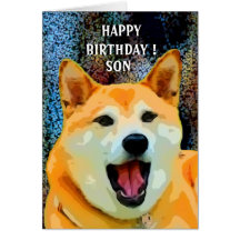 Carte d'anniversaire Shiba Inu