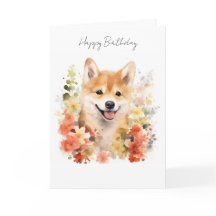 Carte d'anniversaire Shiba Inu Chien #1