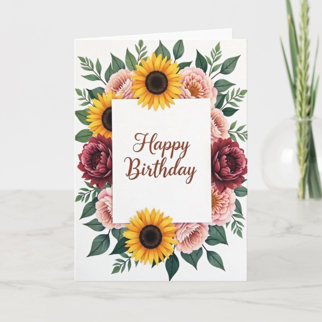 Carte d'anniversaire Shimmer Script (Devant)