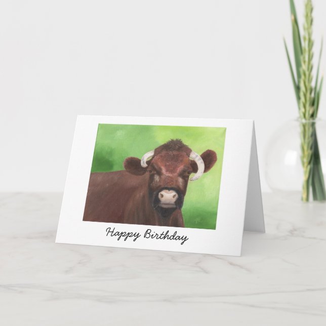 Carte d'anniversaire Shorthorn Bull (Devant)
