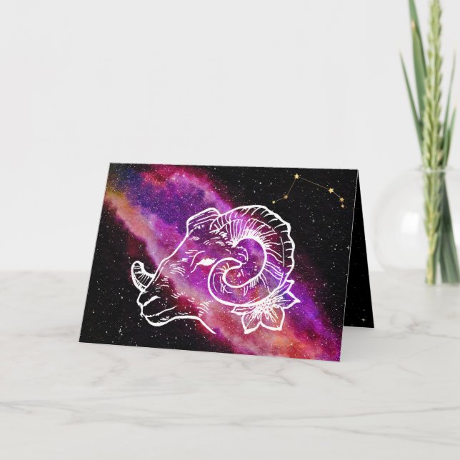 Carte d'anniversaire signe du zodiaque constellati (Devant)