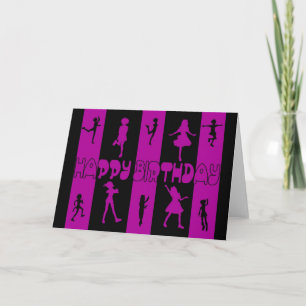 carte d'anniversaire silhouette dansante