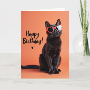 Carte d'anniversaire Silhouette de Chat