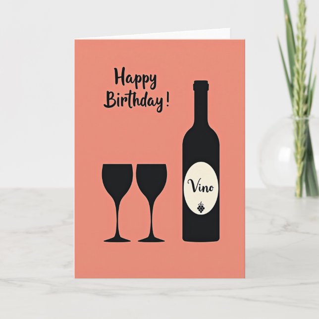 Carte d'anniversaire silhouette de pêche (Devant)