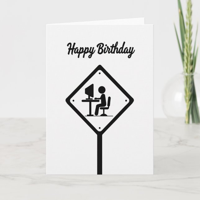 Carte d'anniversaire silhouette moderne (Devant)