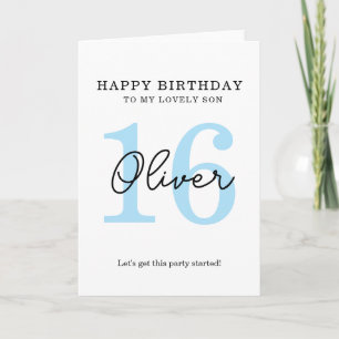 Carte d'anniversaire simple 16 ans.