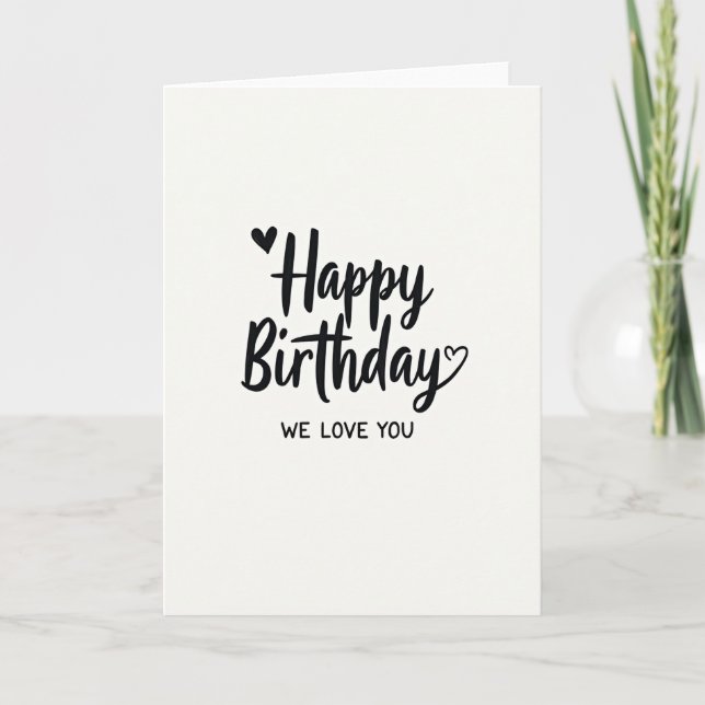 Carte d'anniversaire simple avec amour (Devant)