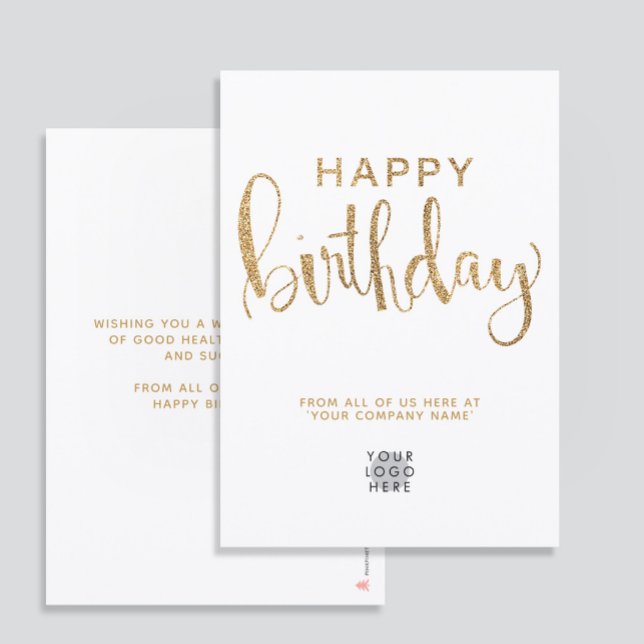Carte d'anniversaire simple avec logo et paillette (Créateur téléchargé)