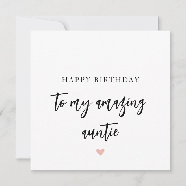 Carte d'anniversaire simple de la tante (Devant)
