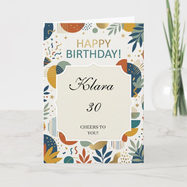 Carte d'anniversaire Simple Moderne (Devant)