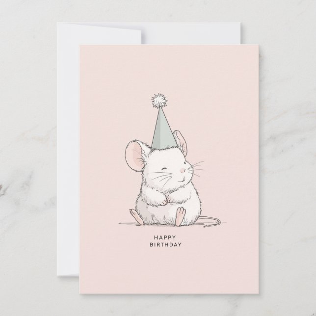 Carte d'anniversaire simple pastel mignonne pour s (Devant)