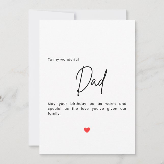 Carte d'anniversaire simple pour papa (Devant)