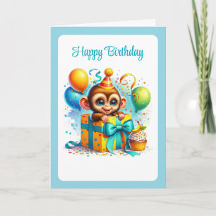 Carte d'anniversaire singe