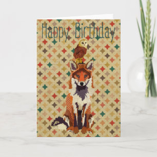 Carte d'anniversaire Sir Fox Alot & Owl