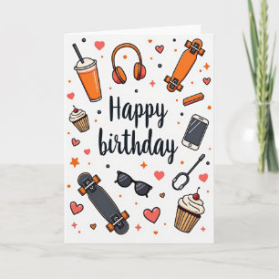 Carte d'anniversaire Skate Jeune