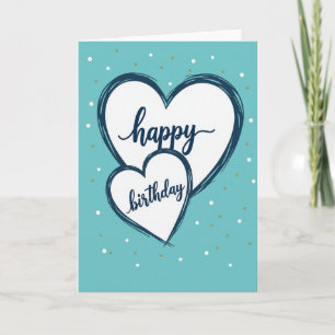 Carte d'anniversaire Sketched Hearts