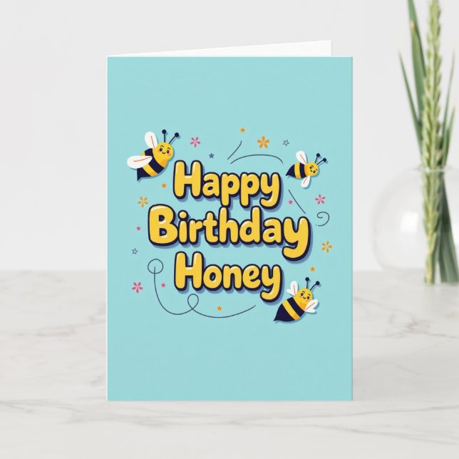Carte d'anniversaire Sky Blue Honey (Devant)