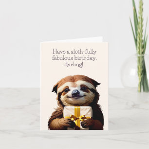 Carte d'anniversaire Sloth Funny