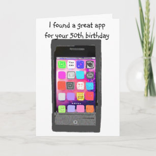 Carte d'anniversaire Smart Phone App 50e