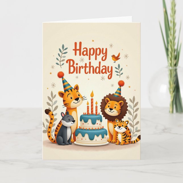 Carte d'anniversaire Smiling Critters (Devant)