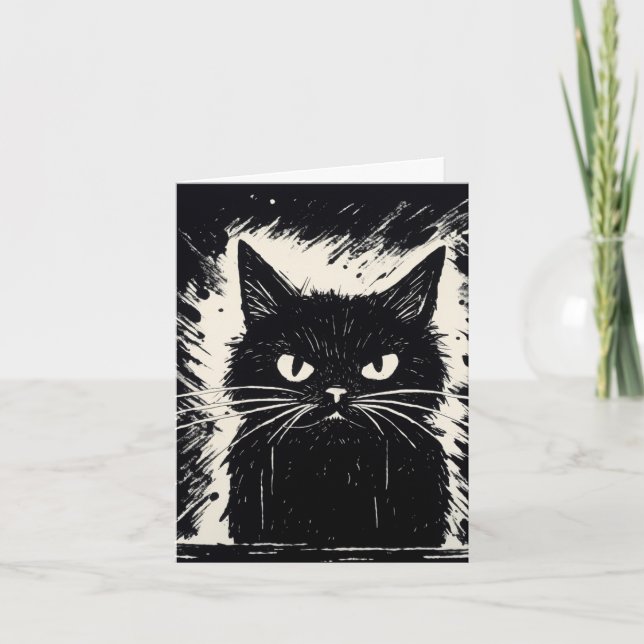 Carte d'anniversaire Snarky Cat BLAH BLAH BLAH (Devant)